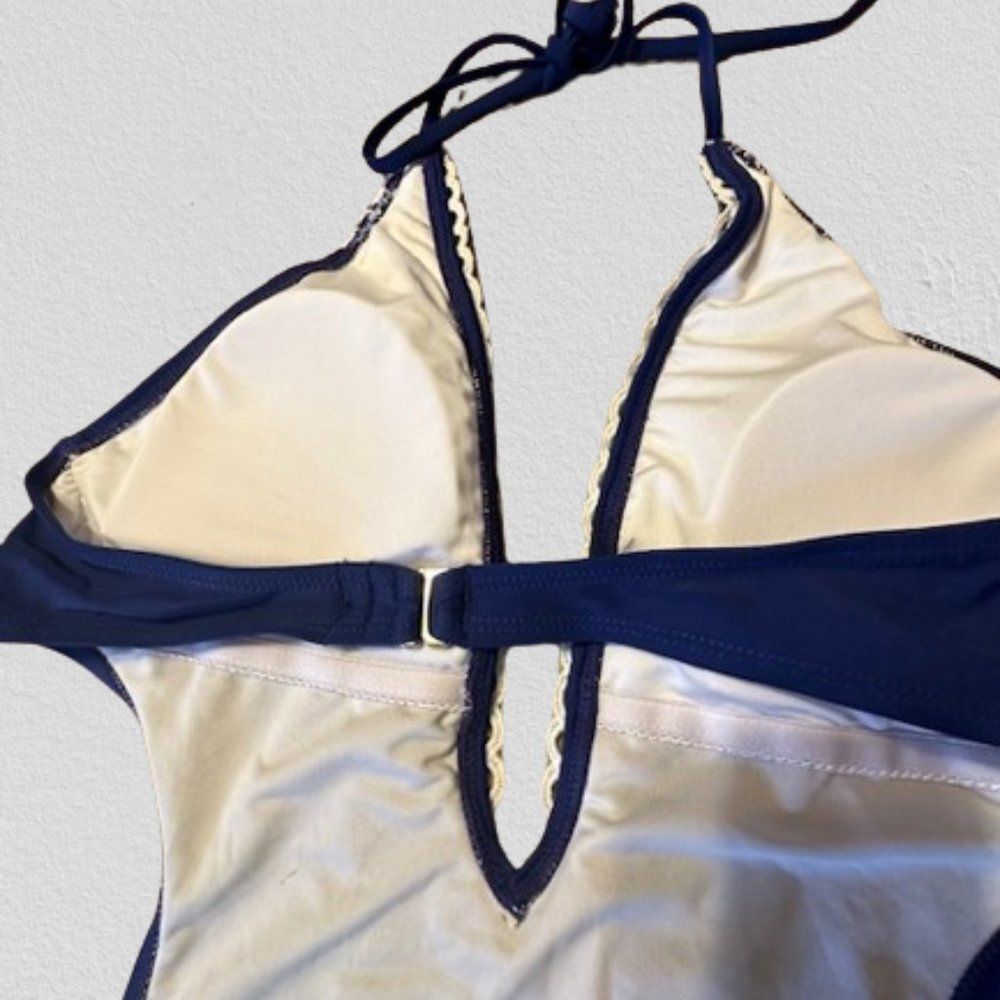 Cupshe Blue Lace Cut Out Plunging Swimsuit 4219 NWT Boutique - Picture 6 of 8